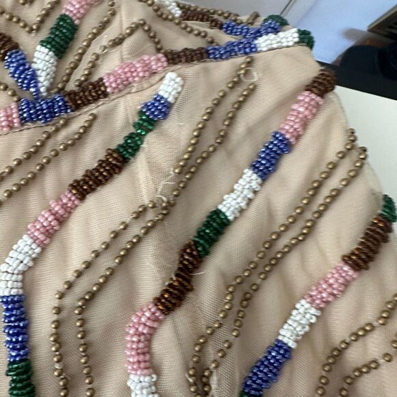 NWT X By NBD Nea Romper Aztec Tan Multi Color Beaded Striped Jumpsuit Large - Picture 8 of 16